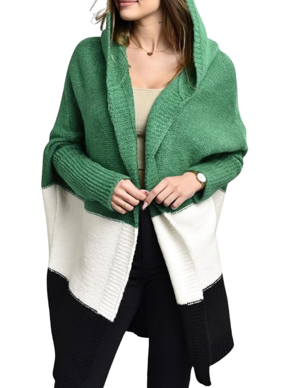 Chouyatou colorblock cardigan sz. S